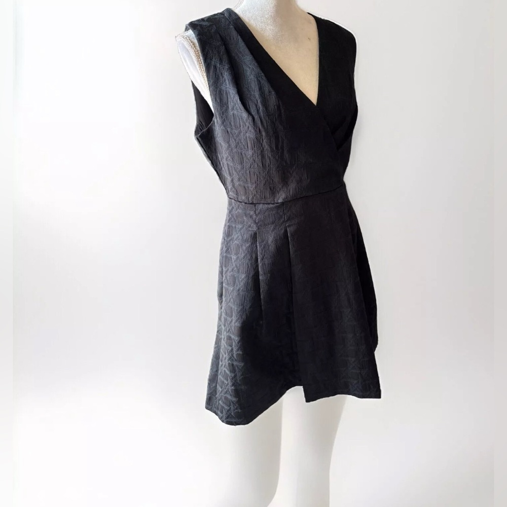 Kirna Zabete‎ For Target Dress Size 12 Women’s Black Metallic Jacquard Pleated